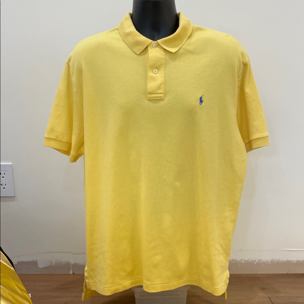 Vintage Pima Polo by Ralph Lauren Men's Bright Yellow Polo Shirt Large